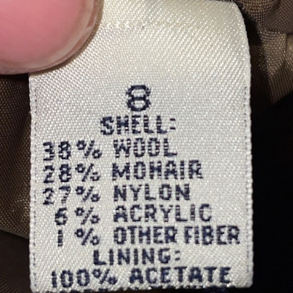 GAP Vintage Wool/Mohair Blend Lined Pants.  Size 8. Front pleats. Plaid. - Picture 3 of 14